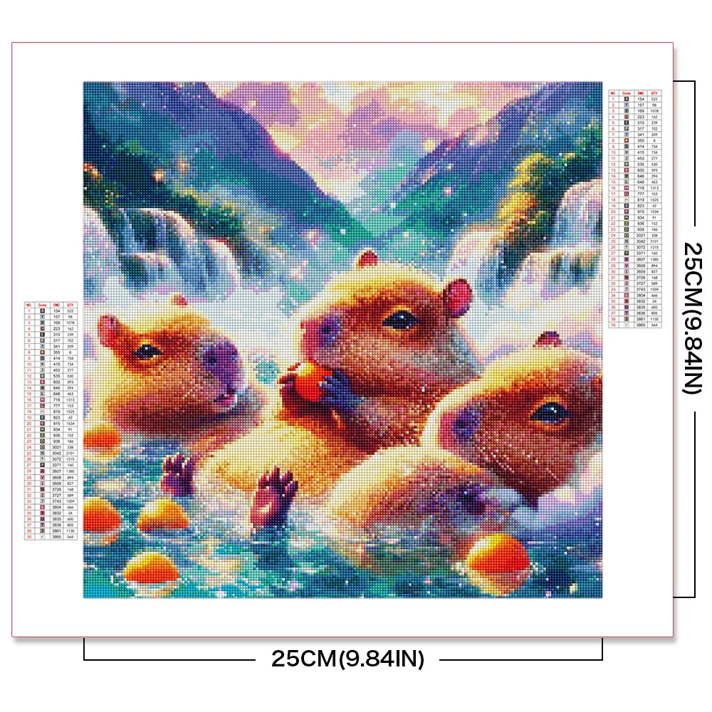 AZQSD Full Drill Diamond Mosaic Capybara Animal New Arrival Painting Cartoon Rhinestone Pictures Embroidery Sale Decor for Home