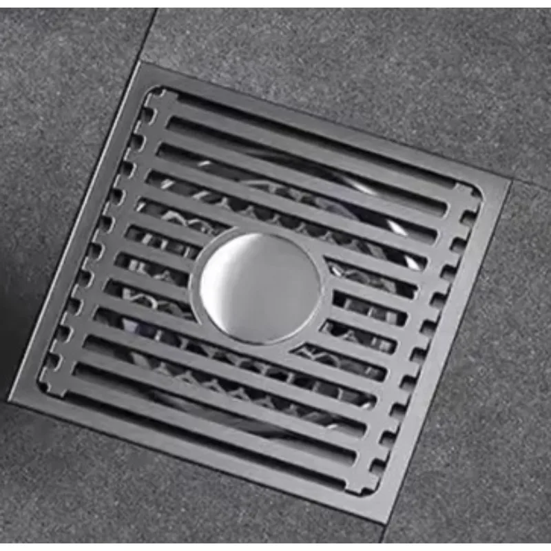 Modern Black Grey Bathroom Shower Accessories Brass 4 Deodorant 201 304 Stainless Steel Floor Drain