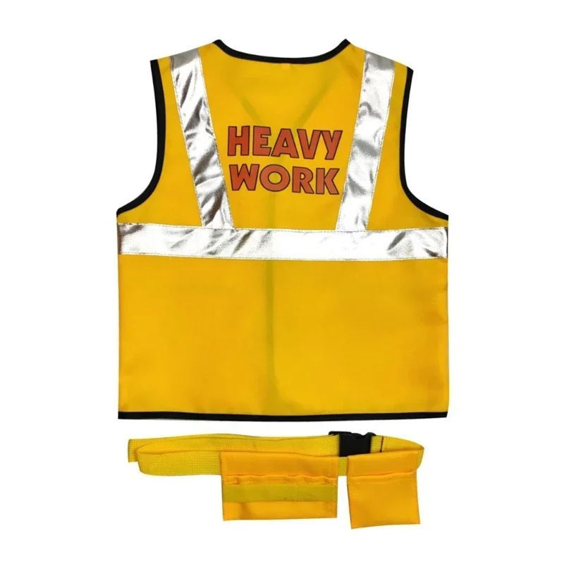 Construction Worker Costumes ,Toddler Dress Up Clothes,  Builder Career Outfit,Pretend Role Play Toy Set view 3
