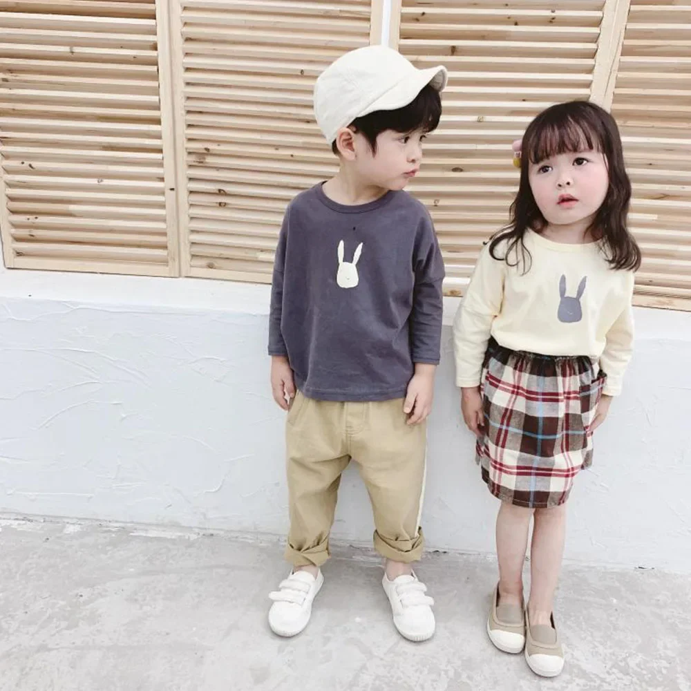 Baby Girls Boys T-shirt Toddler Cartoon Rabbit Shirts Kids Thin Top Tees 2024 Summer Children\'s Korean Style Clothing