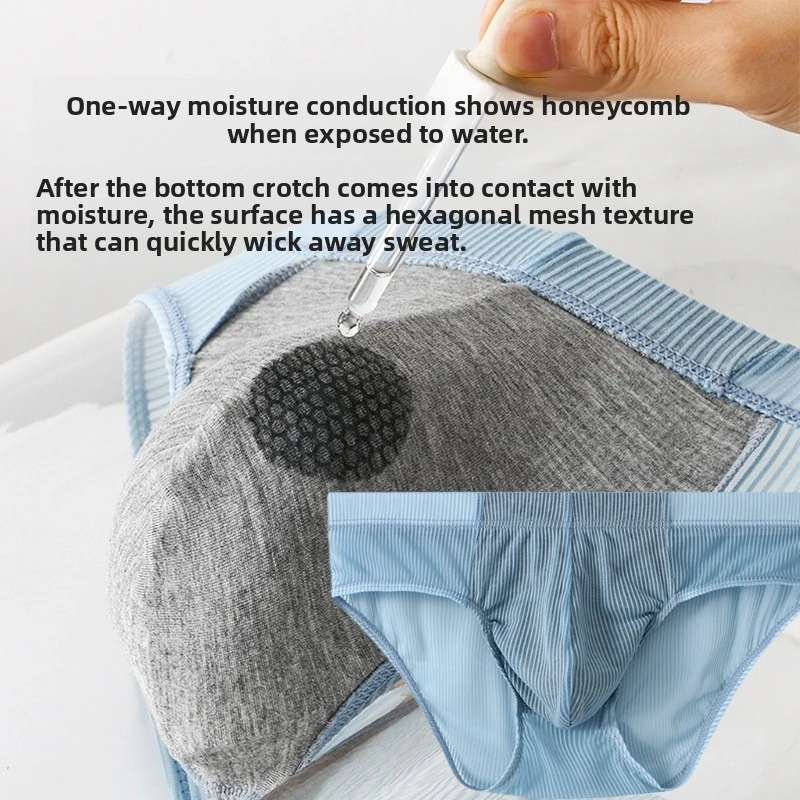 

Men's Ice Silk Breathable Panties Light and Thin Ice Silk Men's Panties Classic Low Waist Graphene Fashion Design Elegant