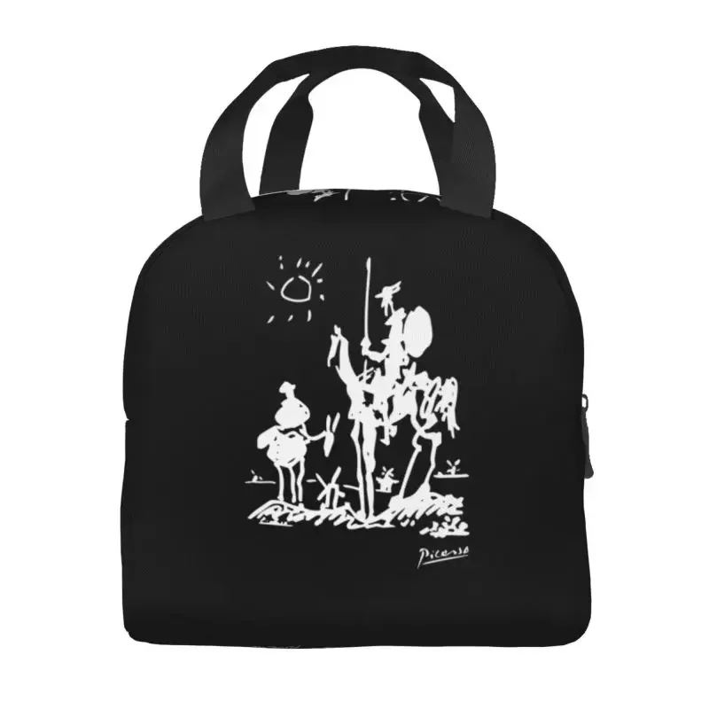 Pablo Picasso Don Quixote Portable Lunch Box Women Waterproof Spanish Artist Thermal Cooler Food Insulated Lunch Bag Office Work