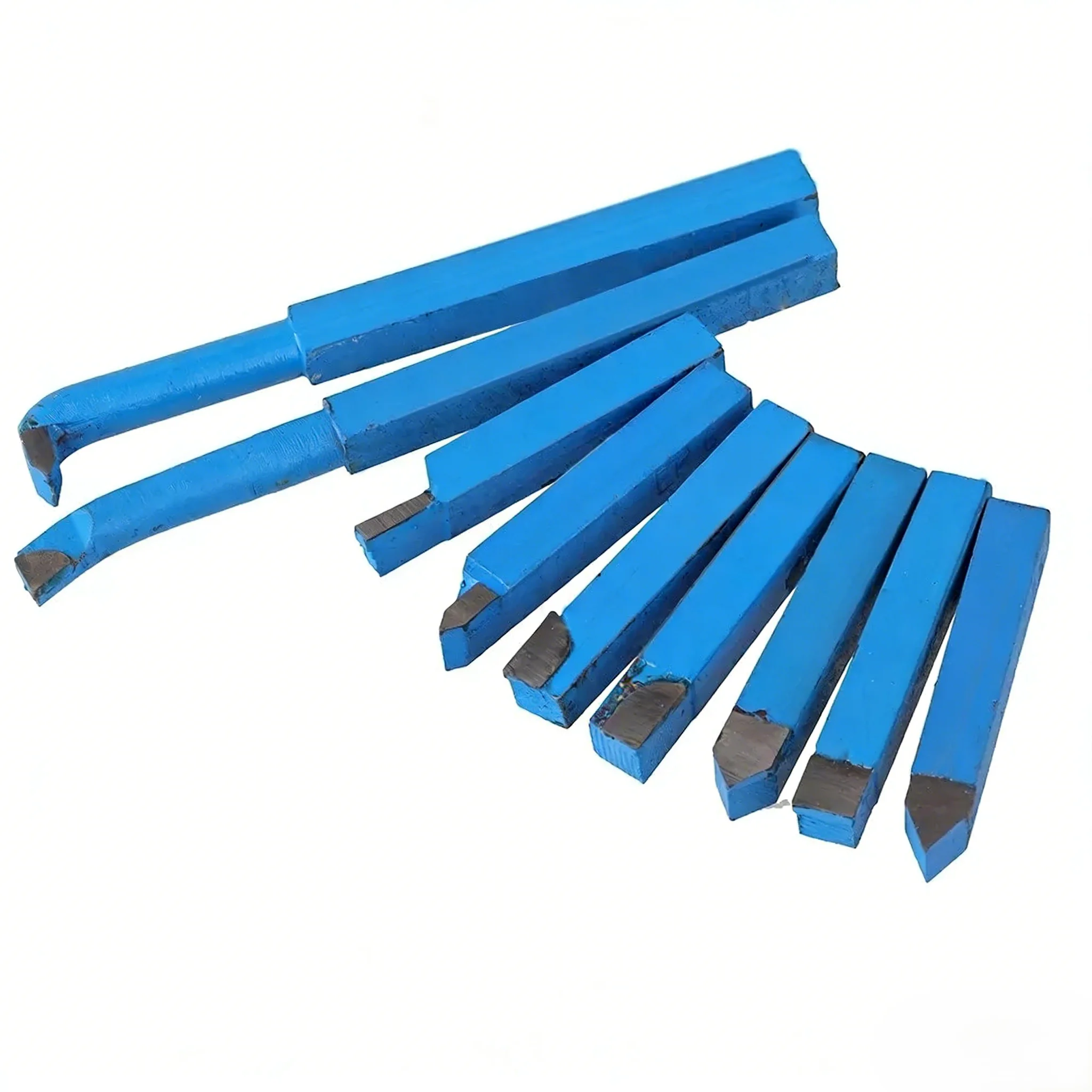 

9pcs Blue Alloy Brazed Carbide Lathe Tool Bits 10x10mm Metal Turning CNC Lathe Welding Tools for Precision Machining