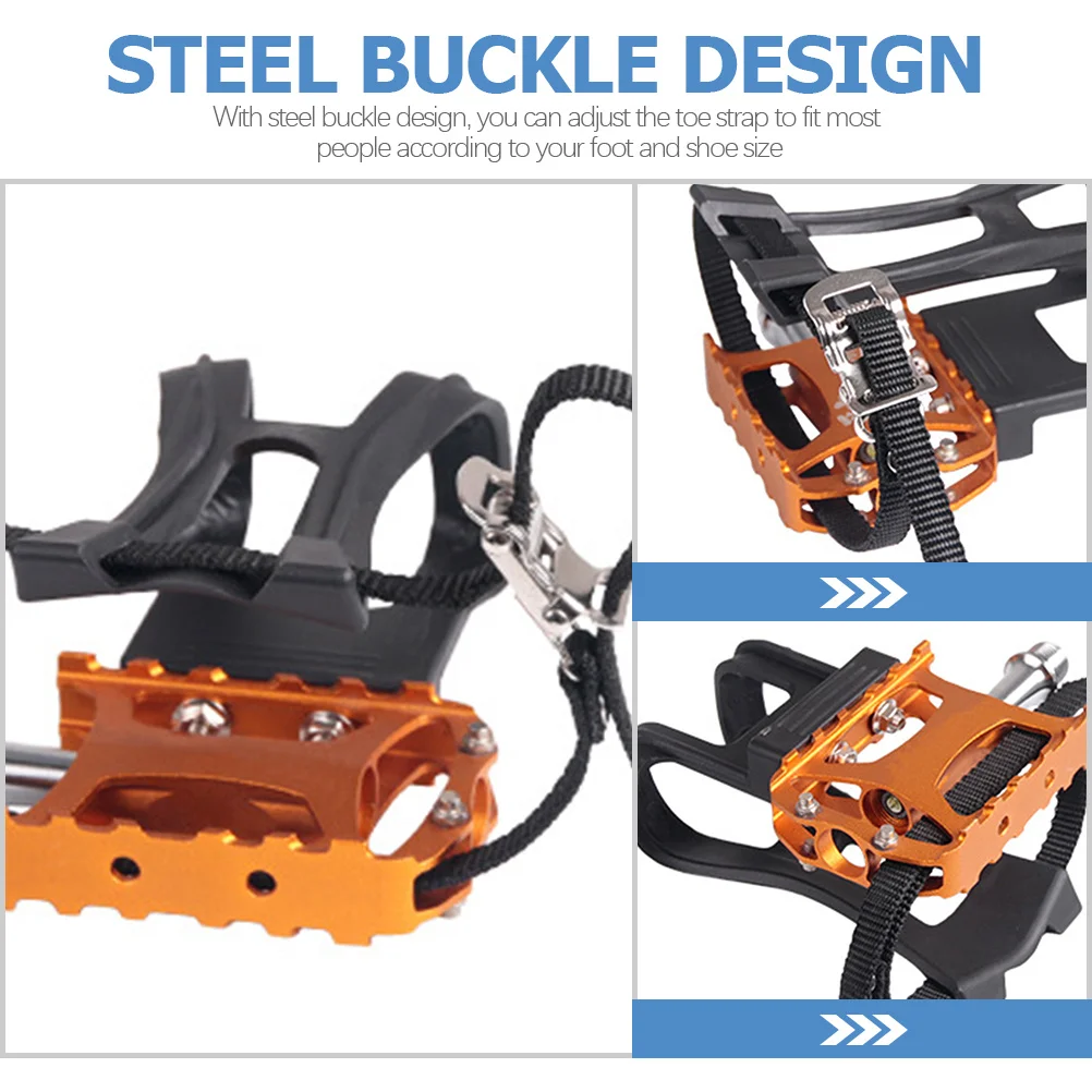 

4Pcs Long Wider Thick Bike Pedal Straps Adjustable Anti-Slip Cycling Accessories for Most Foot Types Bike Pedal Straps