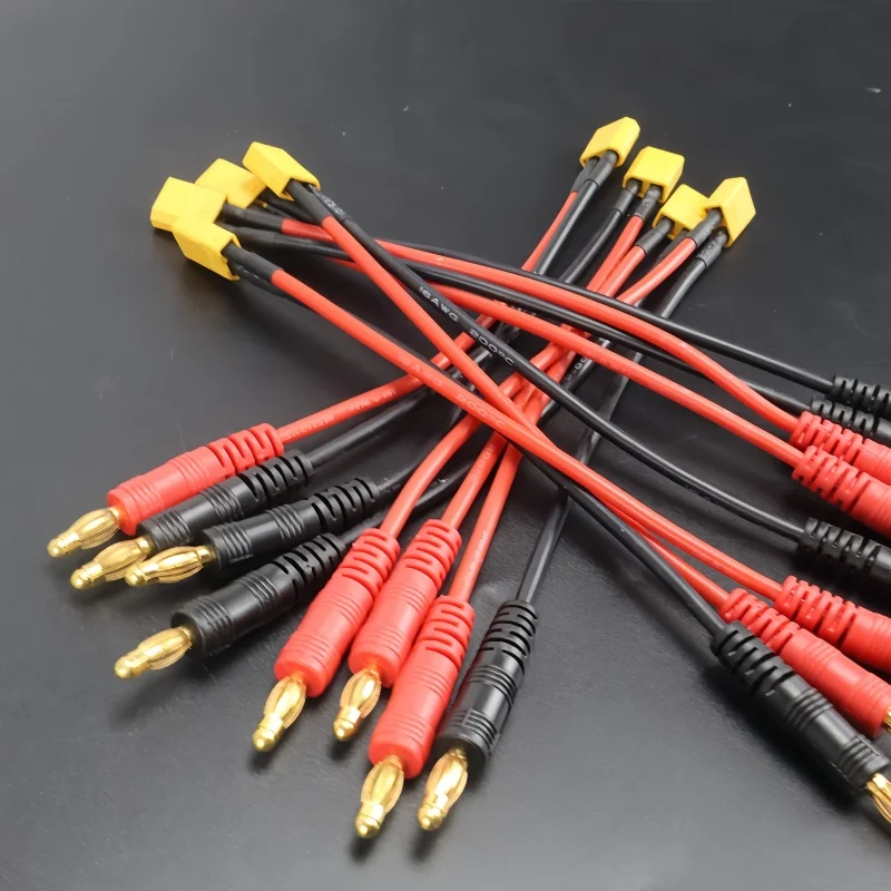 สายชาร์จ XT30 XT60 แบบ T Plug ไปยังปลั๊กกล้วย 4.0 มม. สายชาร์จซิลิโคน สำหรับแบตเตอรี่ลิโพ