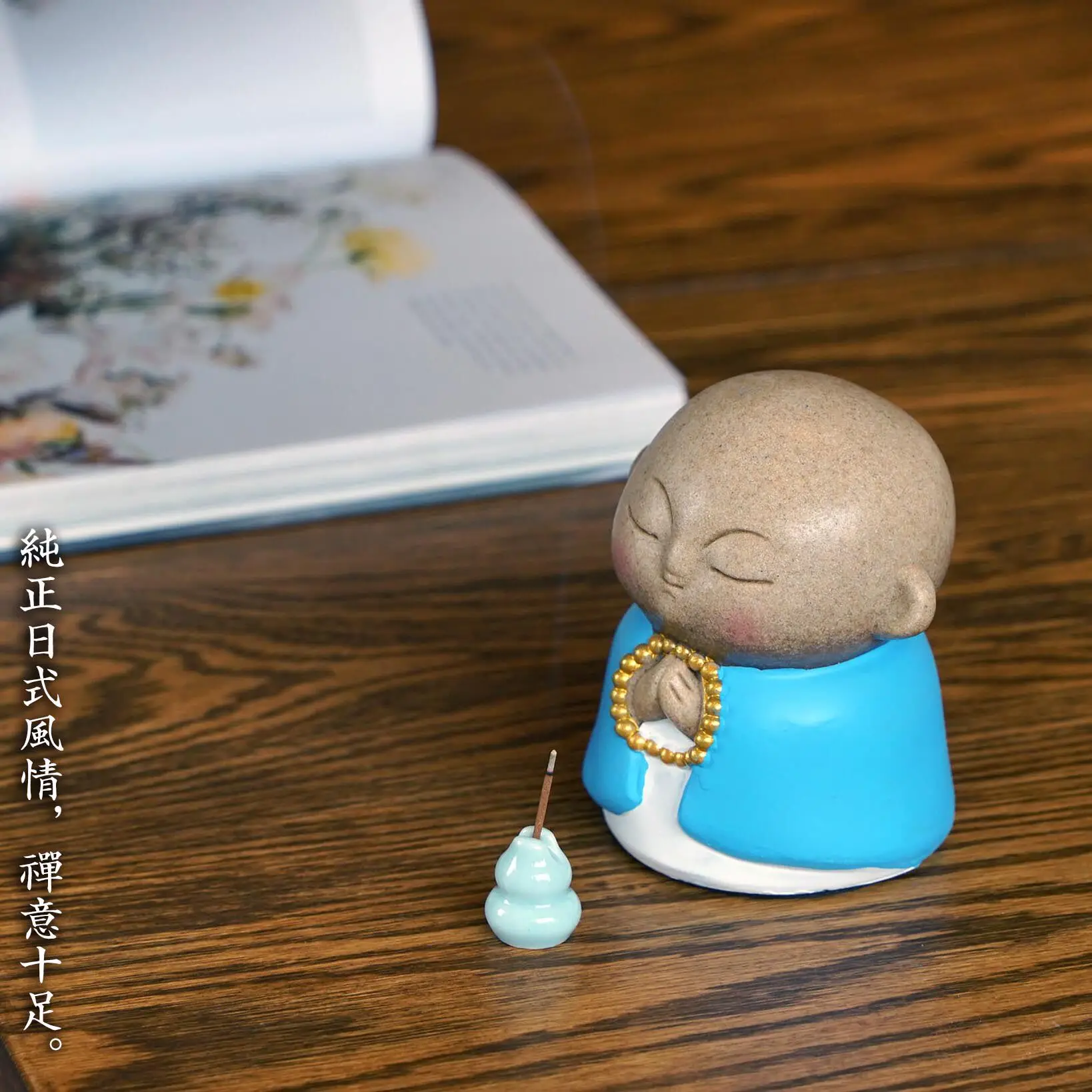 Four Seasons Jizo Japanese Style Zen Home Decoration Ornament Hand-Painted Indoor Wafu Fun Incense Holder Gift