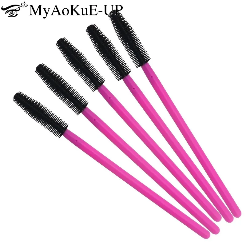 200pcs Disposable Silicone Eyelash Brush Eyebrow Comb Mascara Wands Applicator Spoolie Brush Makeup Tool Lash Extension Supplies