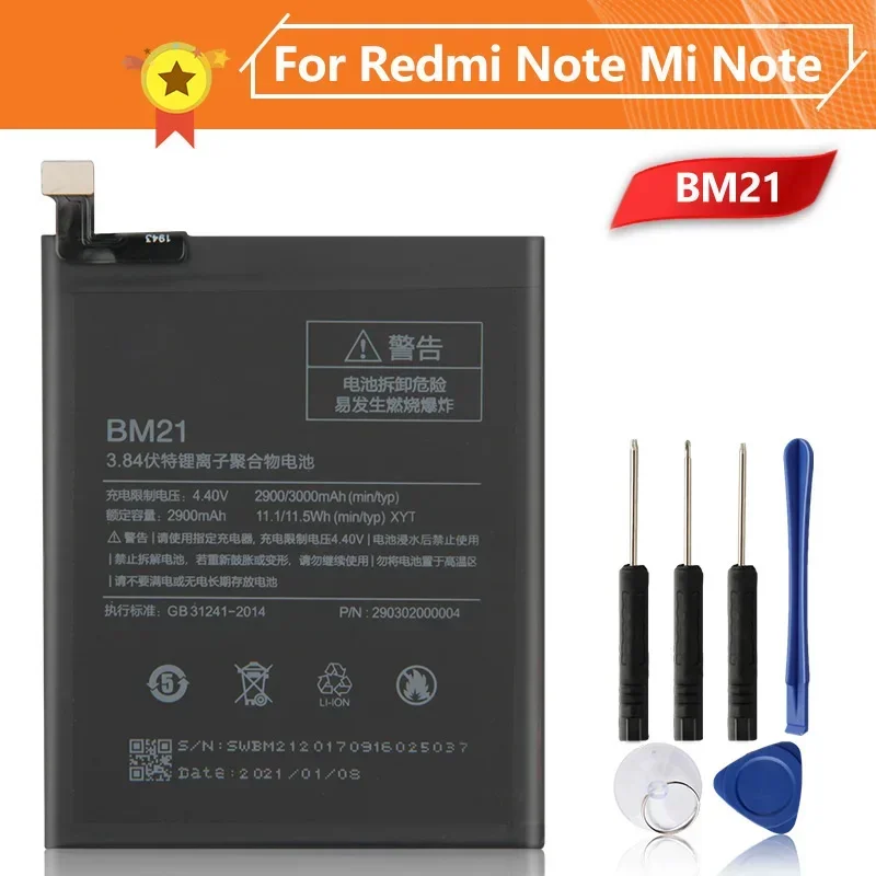 

Production in 2024 Phone Battery BM21 For XiaoMi Redmi Note Mi Note 5.7" Replacement Battery High Quality Batteries With Tool