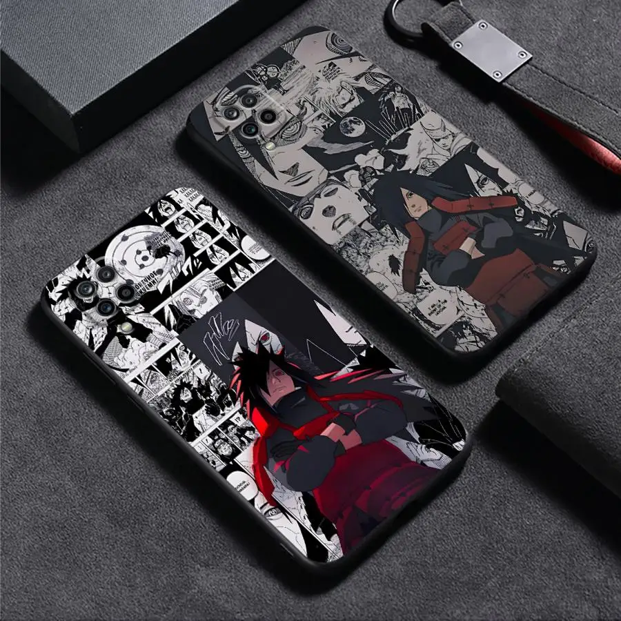 Uchiha Madara حافظة رائعة لهاتف سامسونج جالاكسي A10 A12 A05 A30 A15 A40 A16 A70 A04 A06 A20 A13 A50 A03 غطاء هاتف ناعم أسود #1