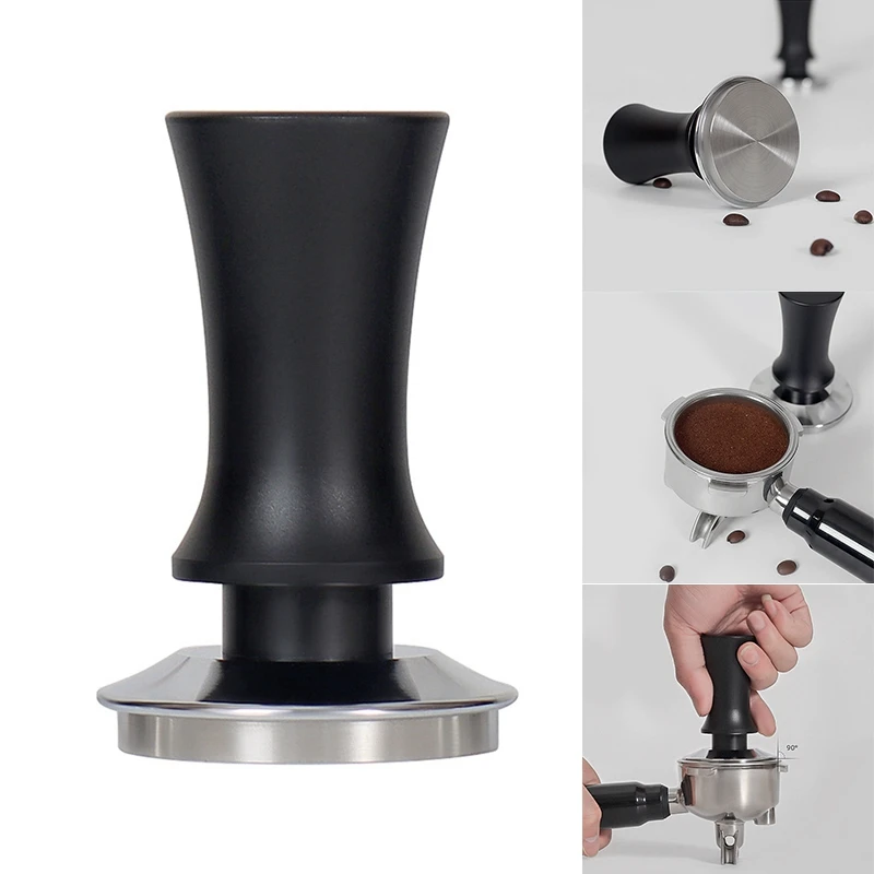 

Coffee Tamper Stainless Steel Wooden Handle Flat Pressure Press Hammer Barista Tools Coffee Powder Hammer