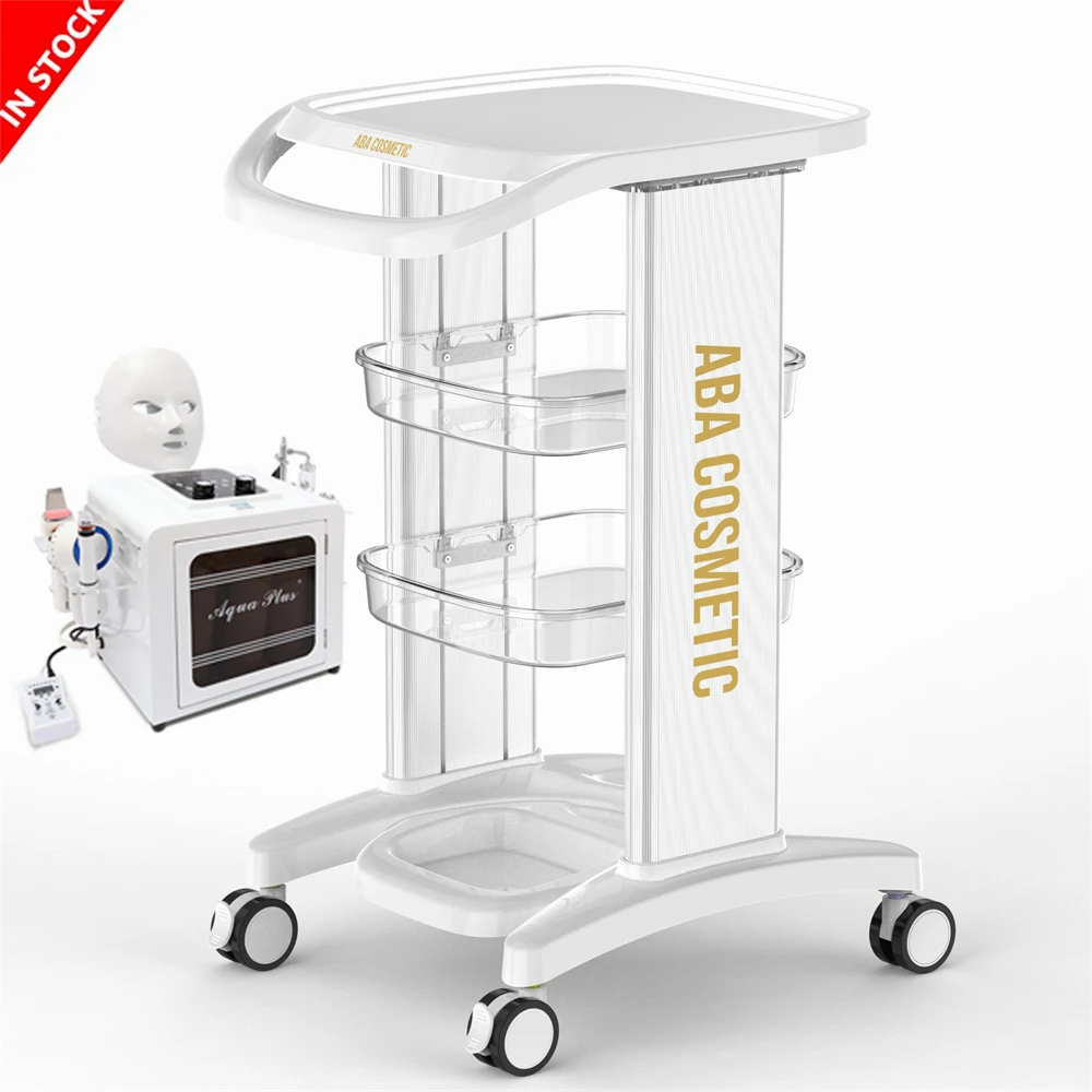 Best Sale Hospital Acrylic esthetics s Trolleys White Cheap Beauty Salon trolley for esthetician equipment