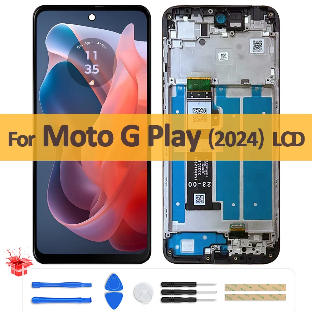 

6.5" Original LCD Display For Motorola Moto G Play 2024 LCD Digitizer Assembly Touch Screen For Moto gplay 2024 LCD With Frame