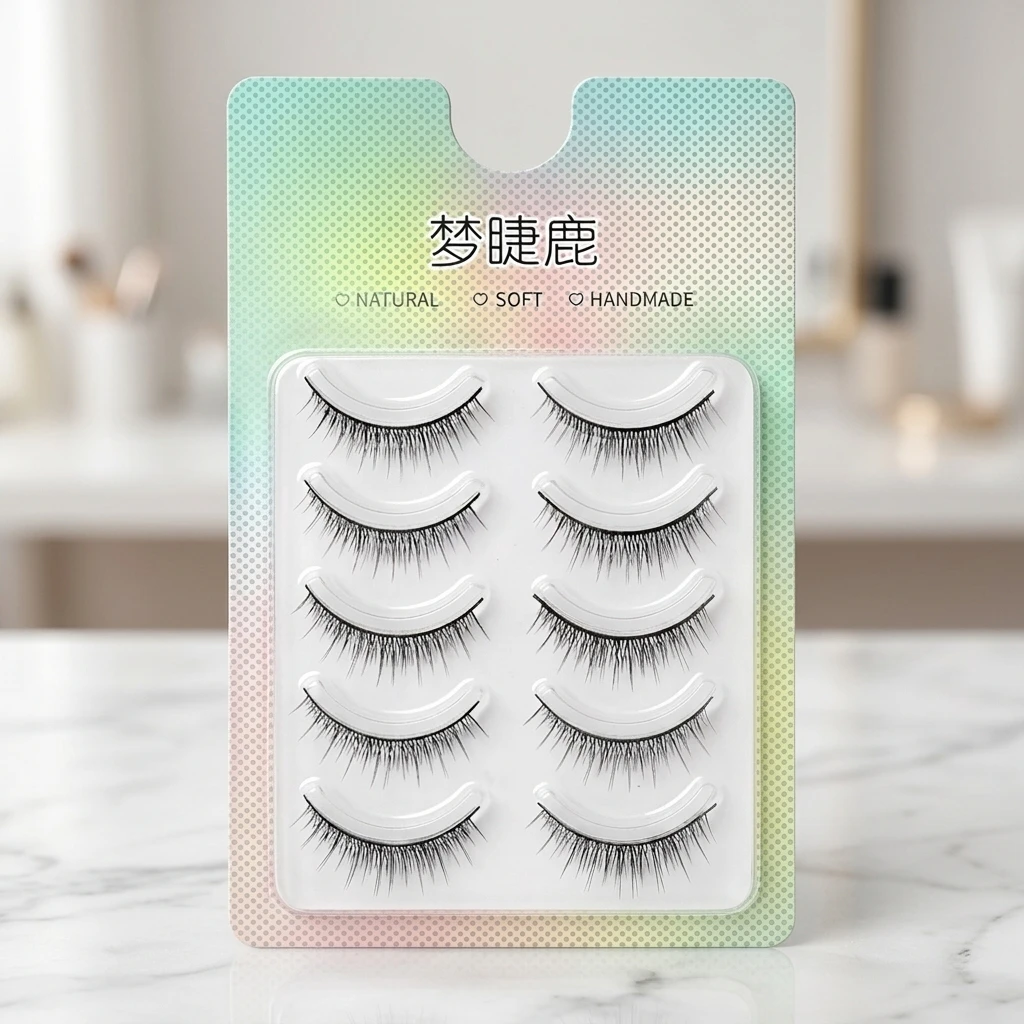 5pairs Faux Lashes Easy Apply False Eyelashes For Bridal Wedding Makeup Natural Wispy Full Strip C Curl Synthetic Fiber Lashes