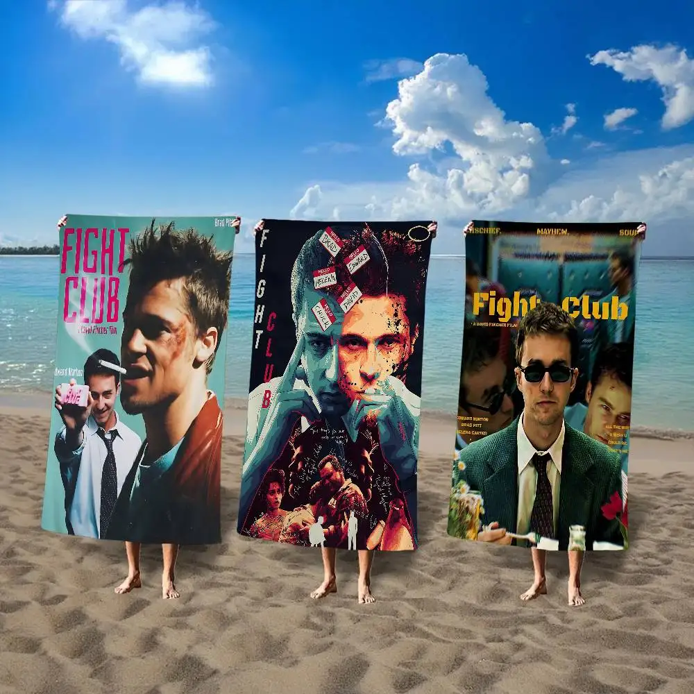 Cult Movie Fight Club Beach Towel Colorful Bath Towels for Girl Microfiber Quick Dry Custom Sand Free Beach Yoga Spa Gym Pool