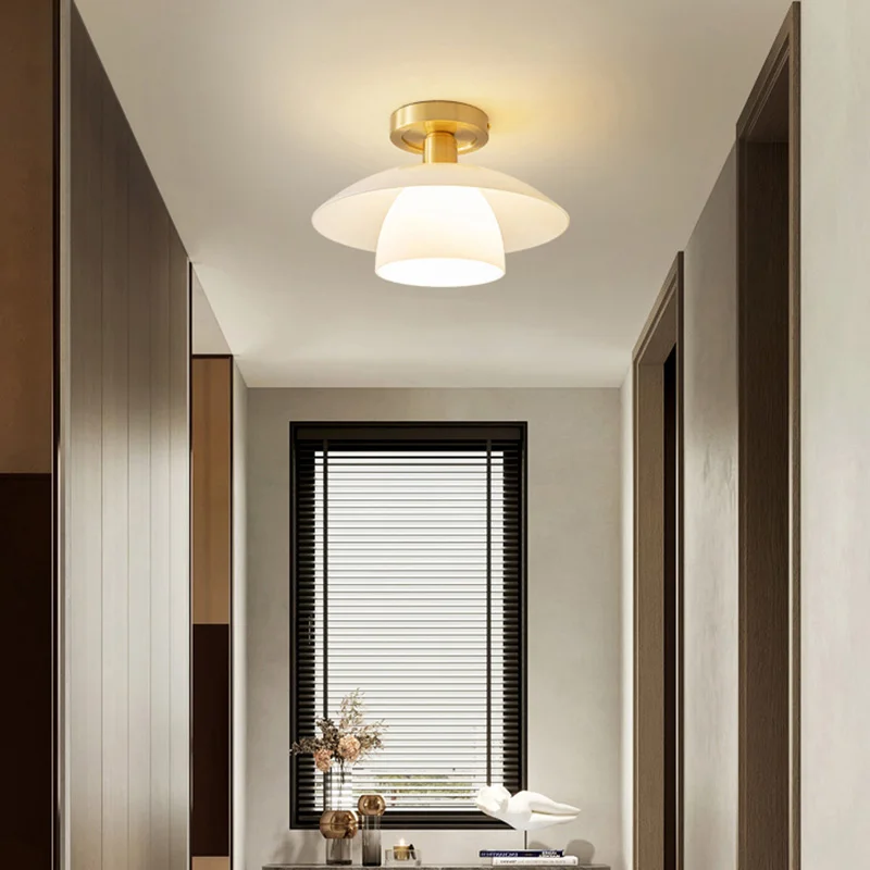 2026 Postmodern Bedroom Bedside Copper Small Chandelier Nordic Restaurant Three-Head Bar Personality Aisle Light Hanging Lamps