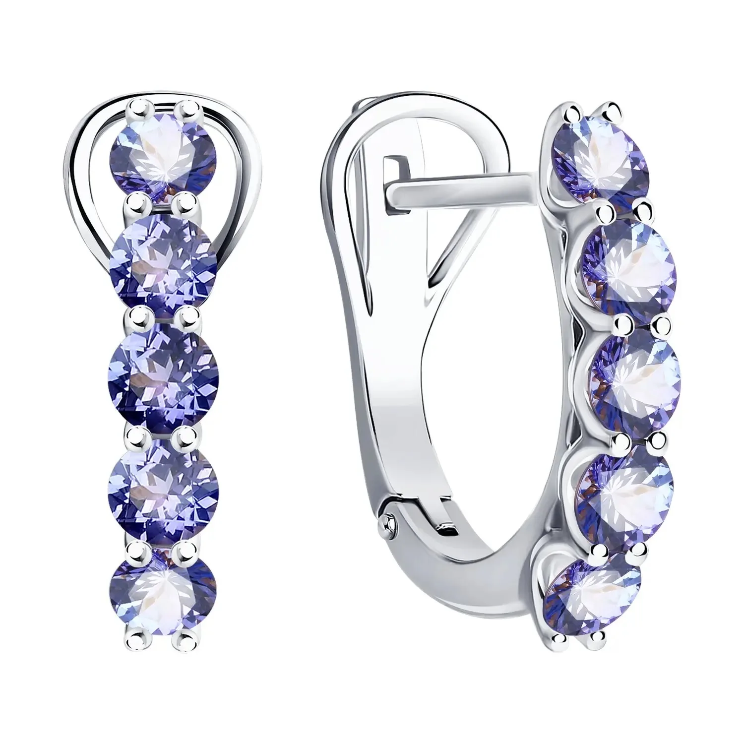 

925 Sterling Silver Nano Tanzanite Clip Earrings for Women Girls Zircon Fashion High-quality Wedding Party Fine Jewelry Gifts