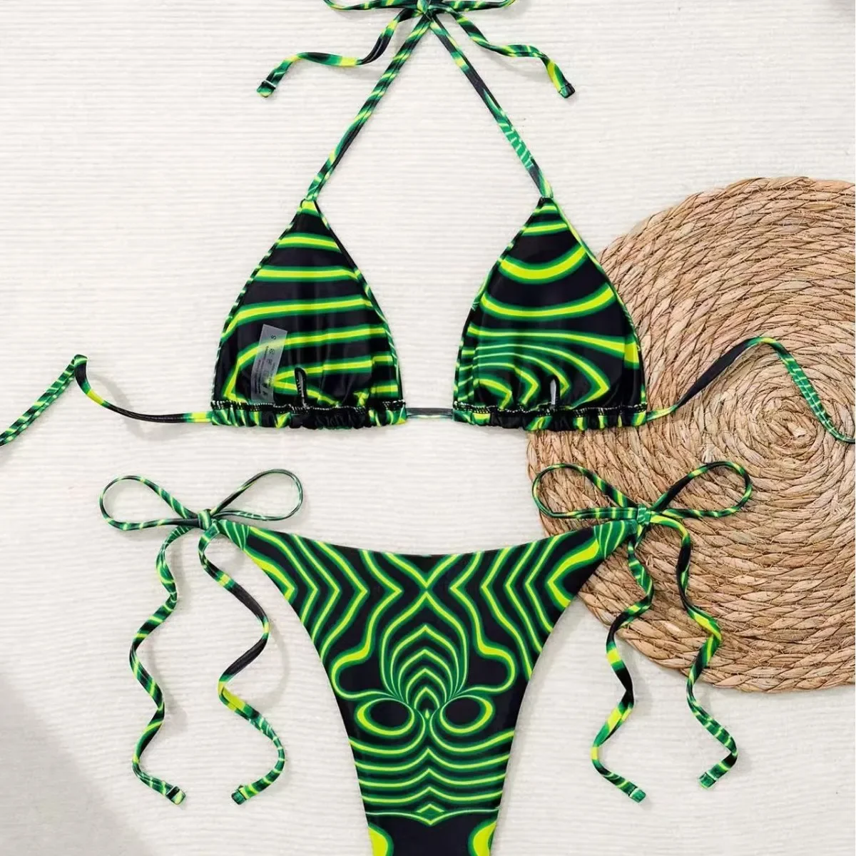 Print Bikini Set Sexy Swimsuit Bandage Swimwear Women's Two Piece Suit 2025 Bathsuits Summer Beachwear New Biquini Bathing Suits