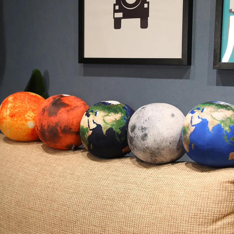 Lifelike Solar System Planet Earth Sun Mars Pattern Cushion 17/27cm Mercury Jupiter Saturn Neptune Round Ball Throw Pillow