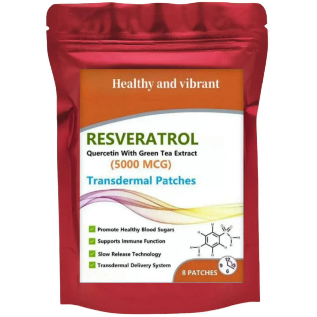 Parche transdermico de extracto de té verde de Quercetin de resveratrol Premium, 5000mcg, máxima resistencia, antioxidante, cuidado de la piel