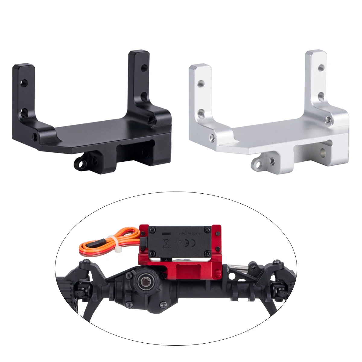 CNC aluminiowa podstawa uchwyt mocujący serwo AR45P do 1/10 RC Crawler SCX10 III części zamienne osi portalowej