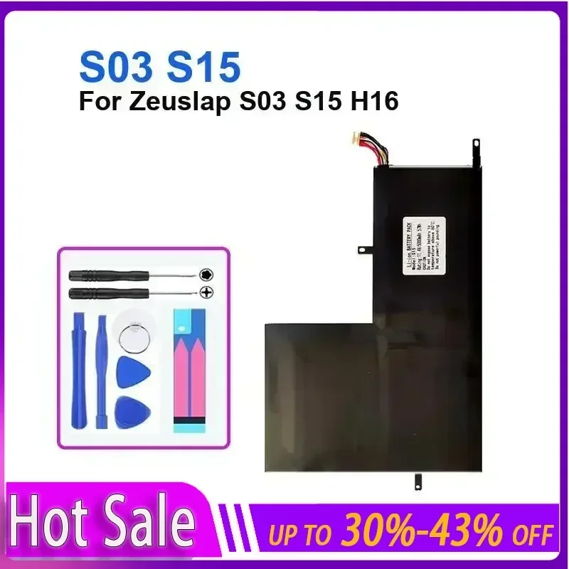 

Laptop Battery 5000mAh For Zeuslap S03 S15 H16 S03 S15 replaceable phone bateria + fast shipping
