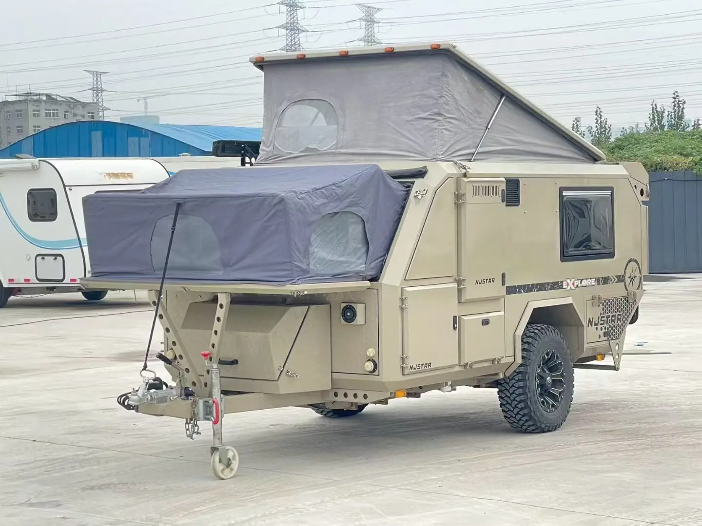 Demountable Pickup Truck Camper Hard Shell Slide in Camper Shell Mini RV for Pickup Caravan Conversion