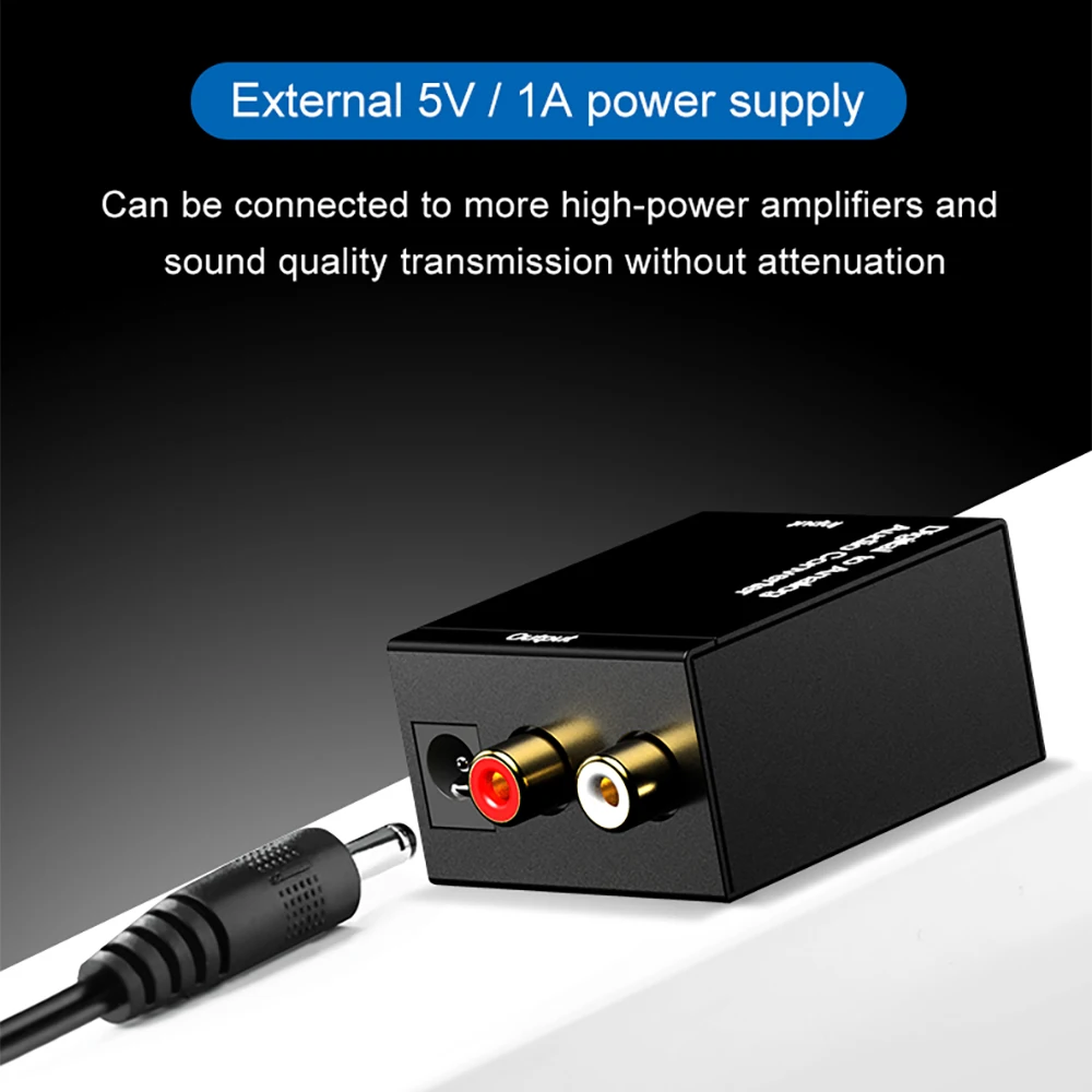 Conversor Natalink Áudio Analógico (L/R) para Digital Coaxial/Toslink, Interface Digital com Saída RCA e Entrada Dupla de Portas RCA