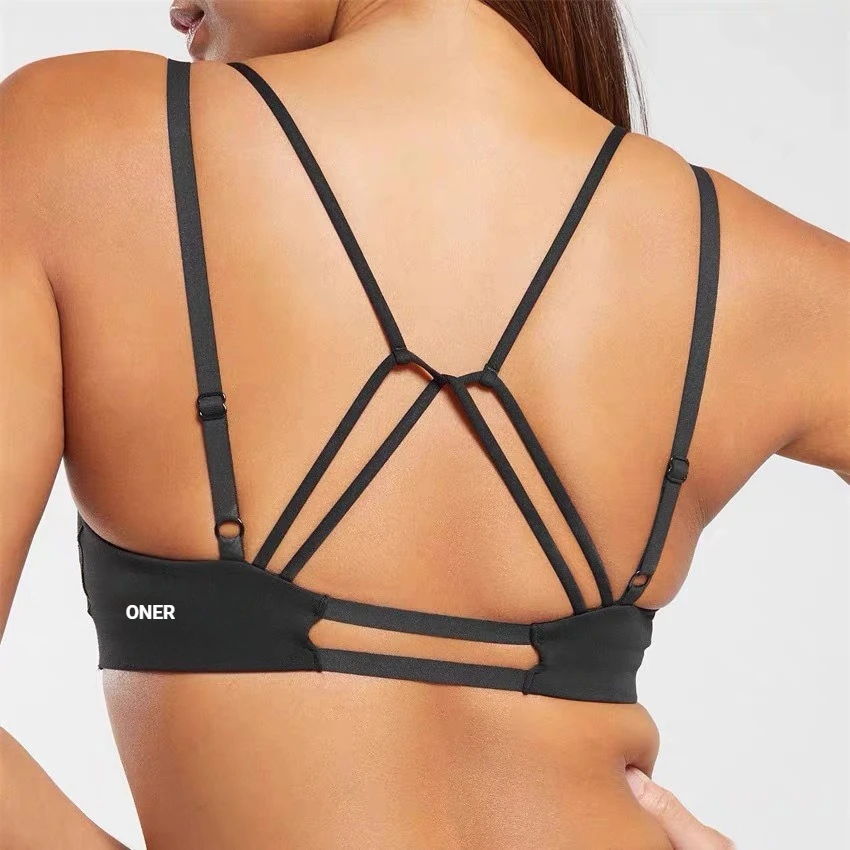 

Women Cross Back Sports Bra Elastic Shockproof Yoga Pilates Gym Fitness Top Padded Push Up Workout Running Activewear