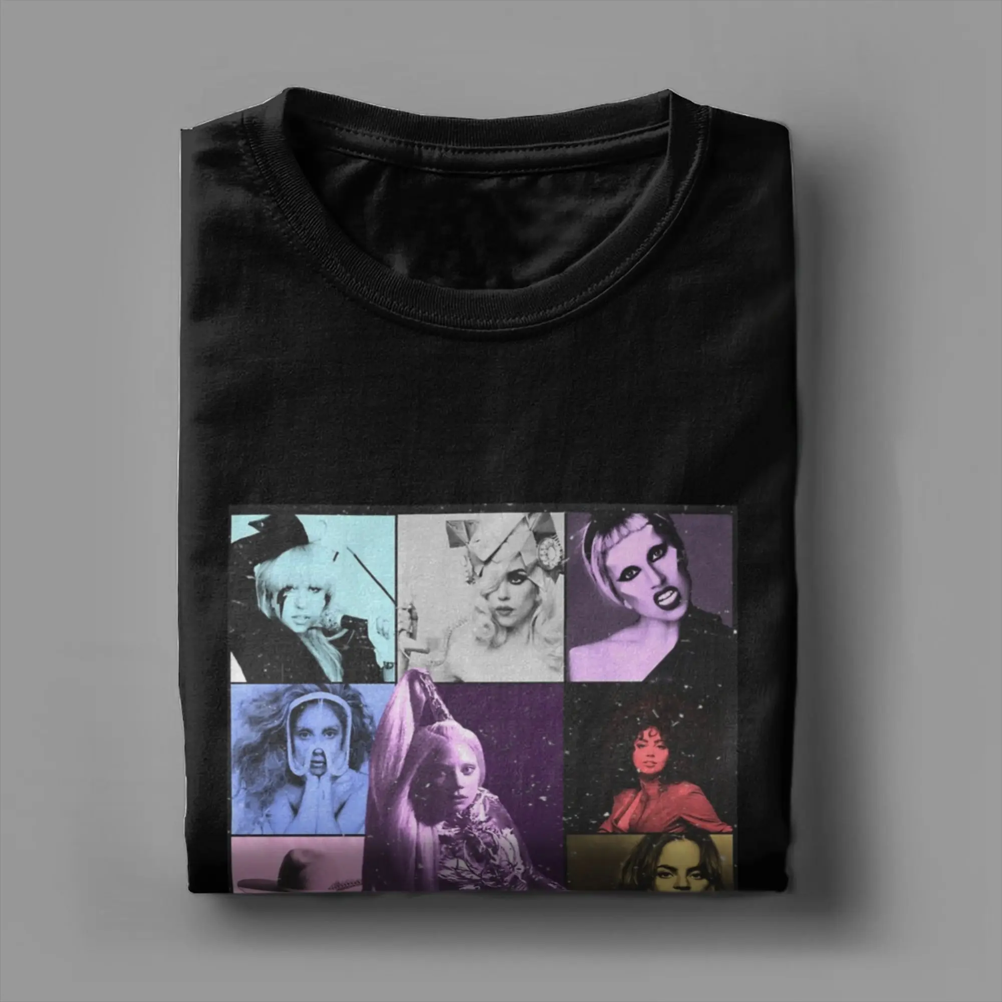 تي شيرت رجالي ليدي غاغا إيراس جولة ألبوم ملصق عادية القطن الخالص تيز قصيرة الأكمام تي شيرت الجولة الرقبة الملابس حجم كبير #4