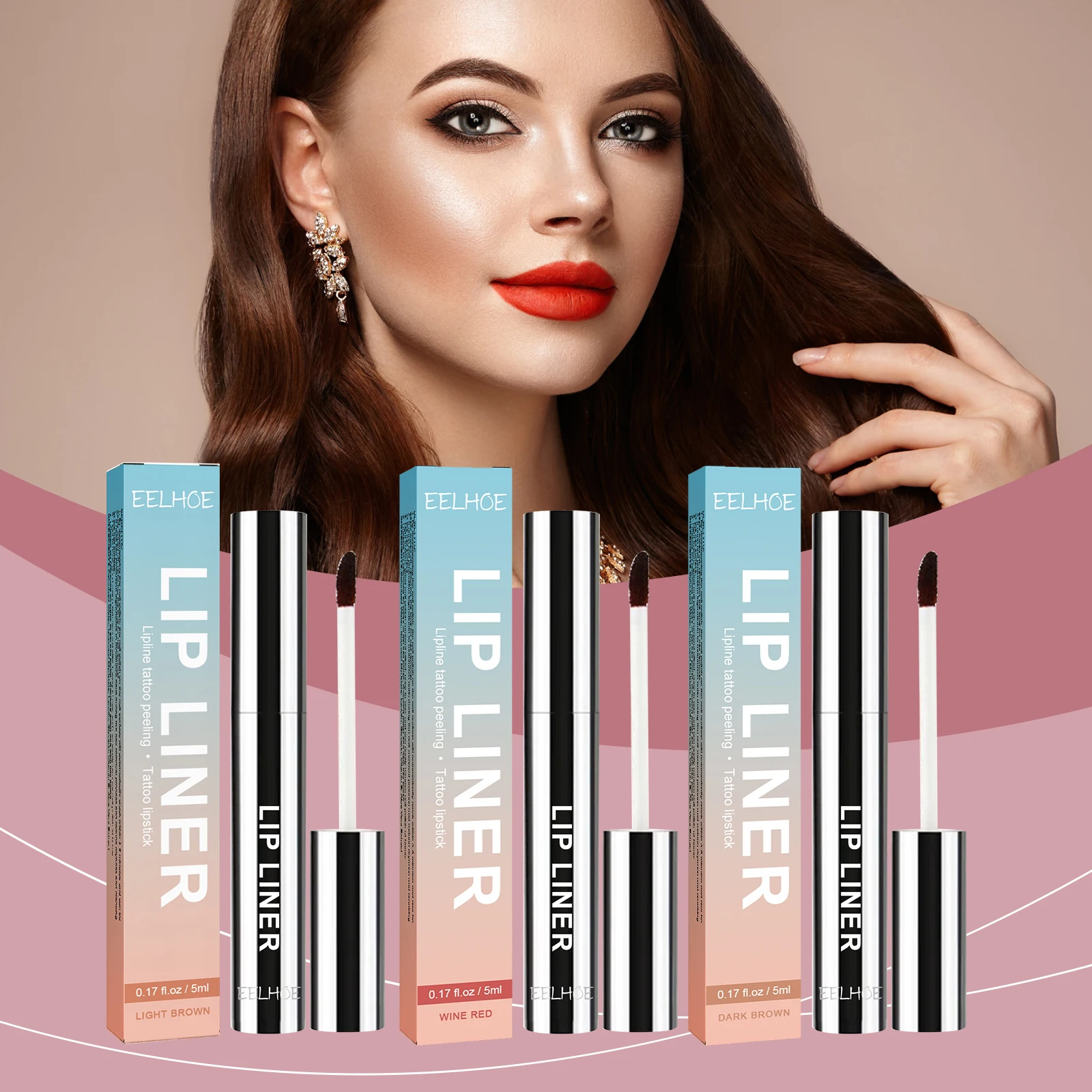 ​ EELHOE-delineador de labios despegable, lápiz labial hidratante resistente al agua de larga duración para maquillaje de labios, delineador de labios, tatuaje, juego de brillo de labios