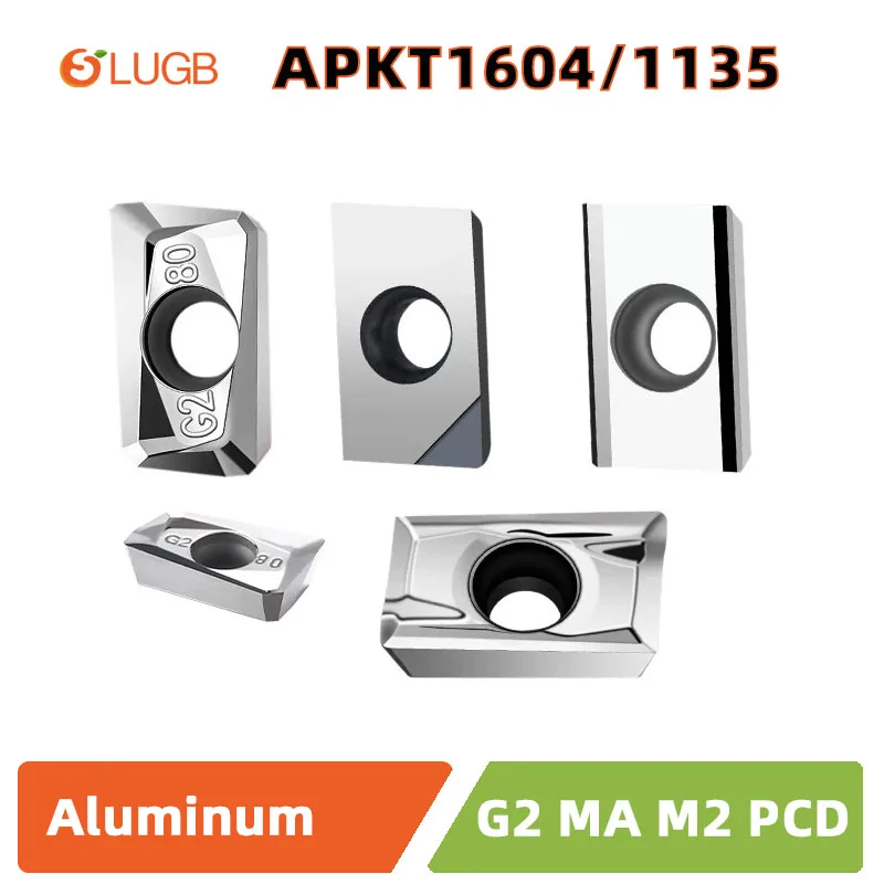 

SLUGB APMT1604 APKT1604 Carbide Milling Inserts Slot Type MA G2 for Aluminum