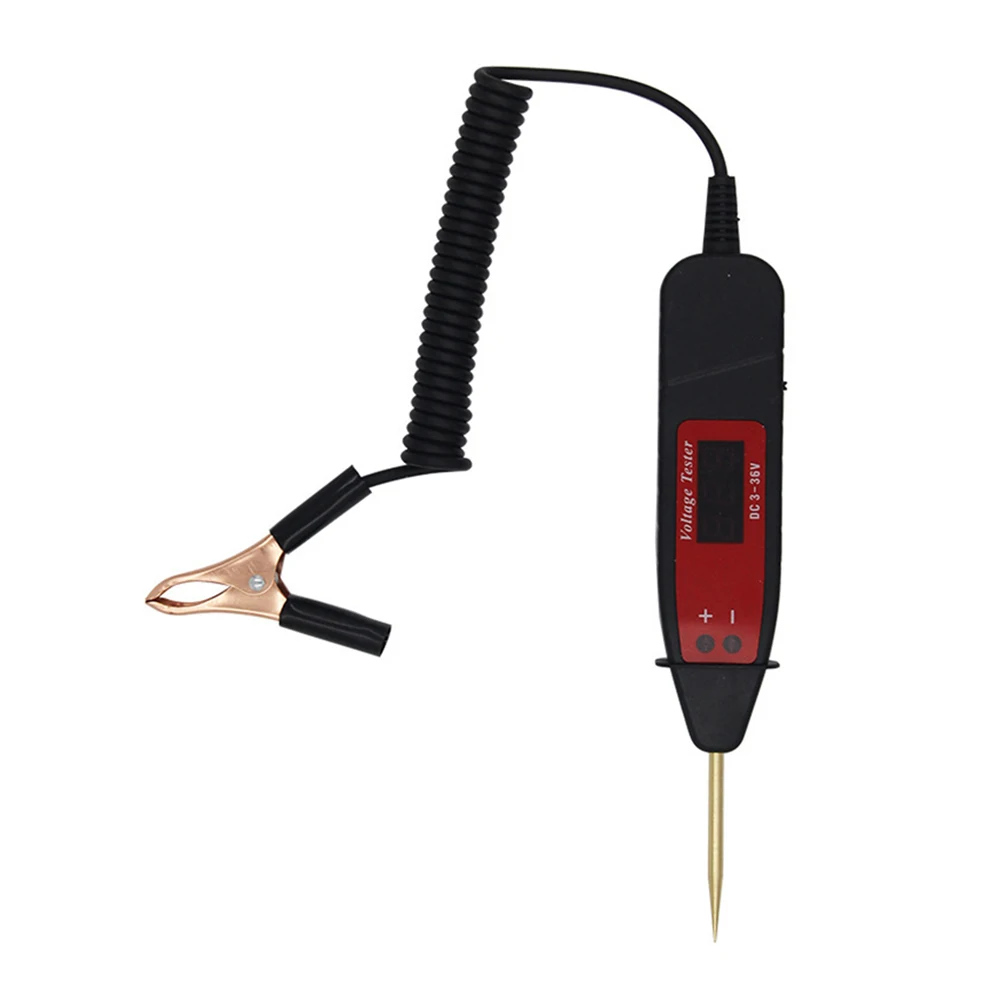 جهاز اختبار الدائرة الرقمية Lcd مقبض مريح أداة اختبار الجهد الكهربائي المحمولة للاستخدام المنزلي والمركبات الكهربائية الرقمية #6