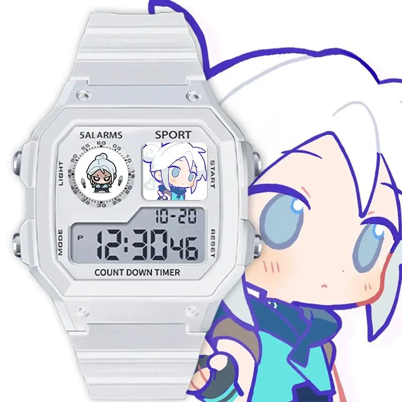 Valorant Multifunctional Digital Electronic Watch Casual Sports Wrist Watch Daily Life Timing Students Daily Necessities