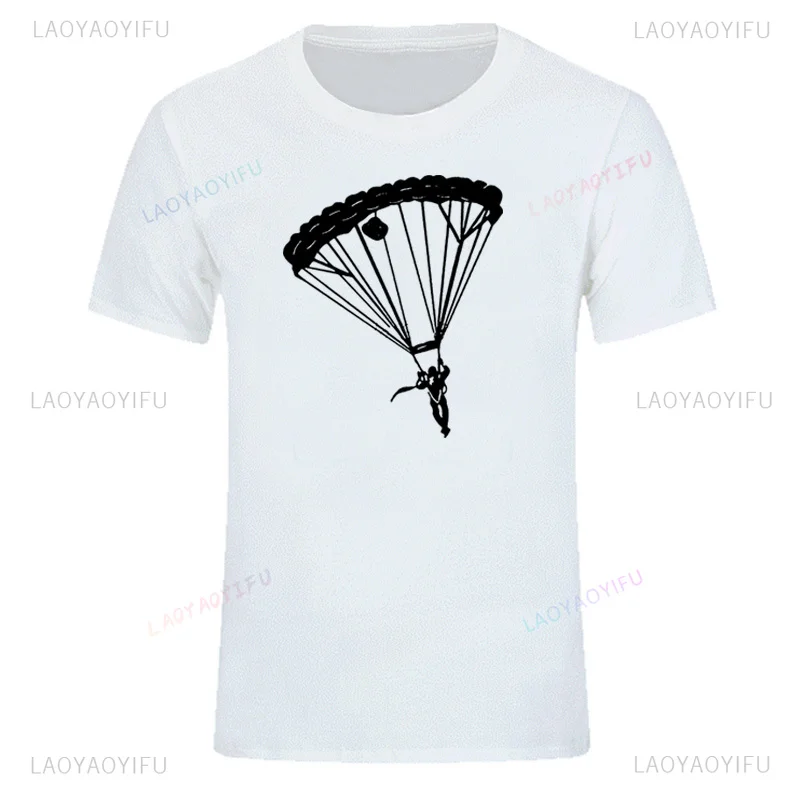 Sky Divers Parachute Funny Graphic Printed Short Sleeve T-shirt Casual Fashion Loose Hip Hop Women Tshirt Harajuku Y2k Man Tees