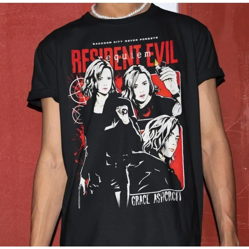 Grace Ashcroft Shirt, Resident Evil Requiem T-shirt, Leon Kennedy Horror Game, Unisex T-shirt Suitable for All Seasons