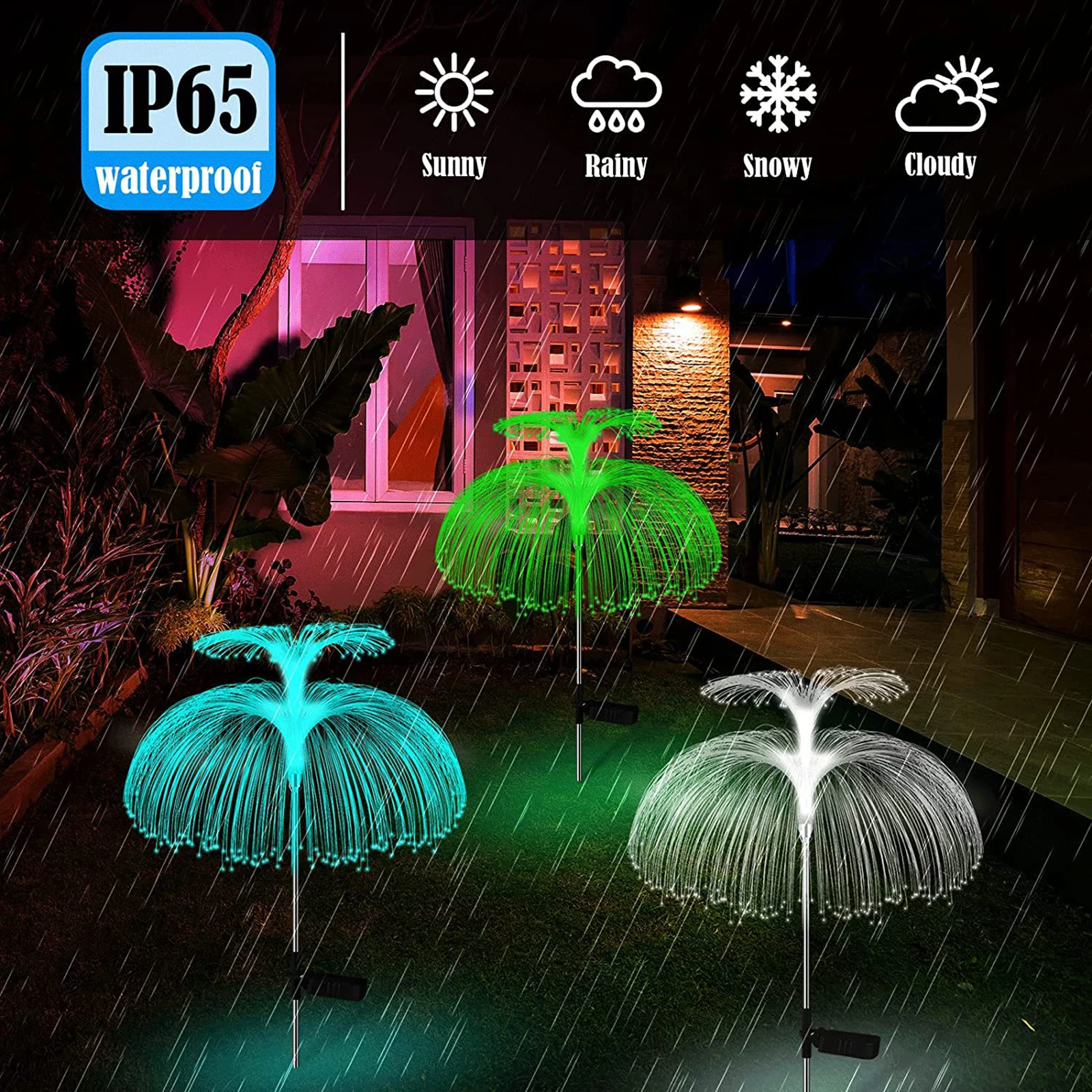 

Colorful Solar Led Jellyfish Lights Gradient Double Layer Garden Lamp Outdoor Christmas Lawn Lights Waterproof Decorations