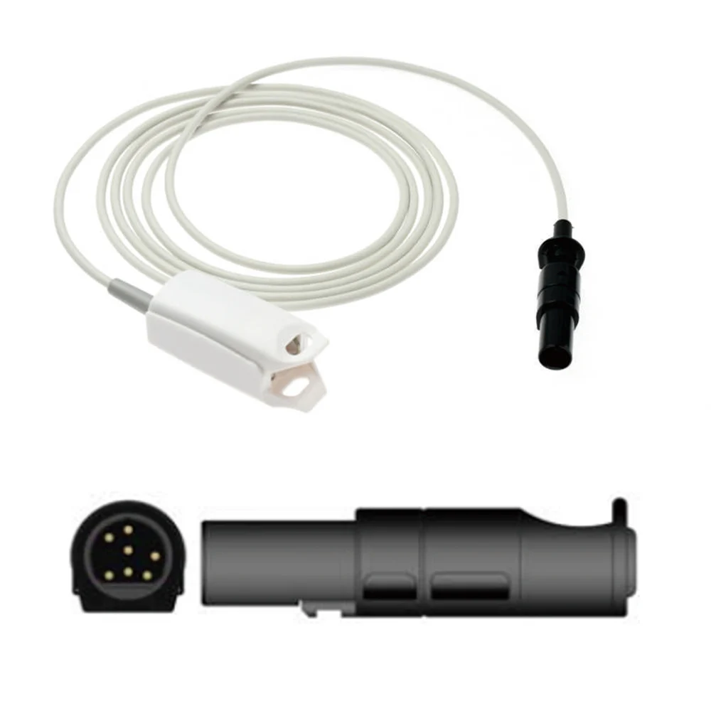 

Compatible with M&B MB526,CD2000 Monitor. Reuse Spo2 Probe Sensor Blood Oxygen Connector, Spo2 Sensor Cable for Pulse Oximeter