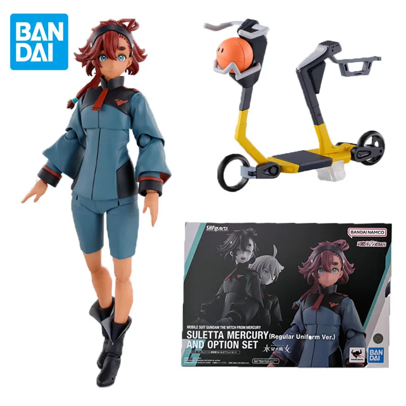 

Bandai Original S.H.Figuarts The Witch From Mercury Anime Figure Suletta Mercury Uniform Action Figure Toys for Boys Girls Gifts