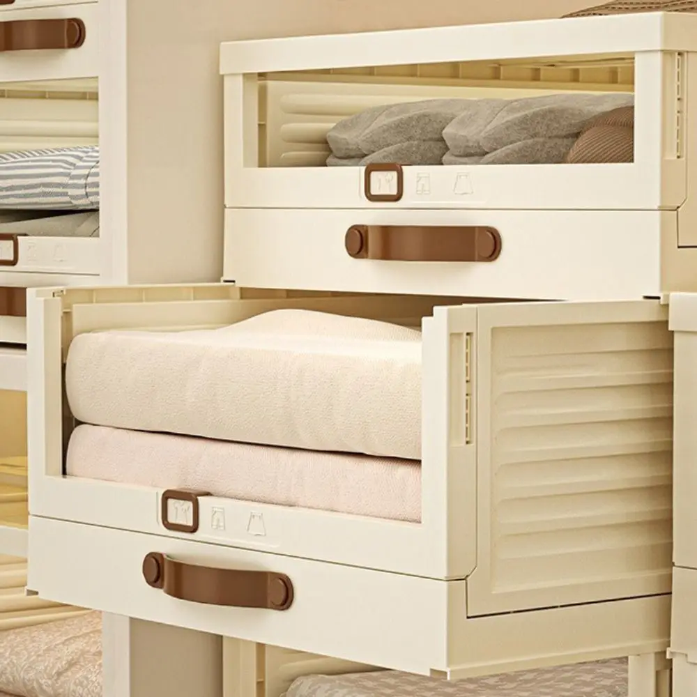 Household Plastic Drawer Organizer Stackable Foldable Storage Box Pull Out With Handle Sorting Storage Box Home Use