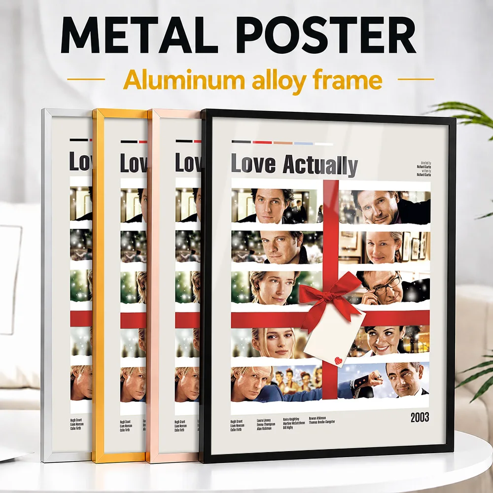 Love Actually Movie Framed Aluminum Metal Poster Customized Screen Tribute Wall Art Perfect Within Theater As Collector Gift