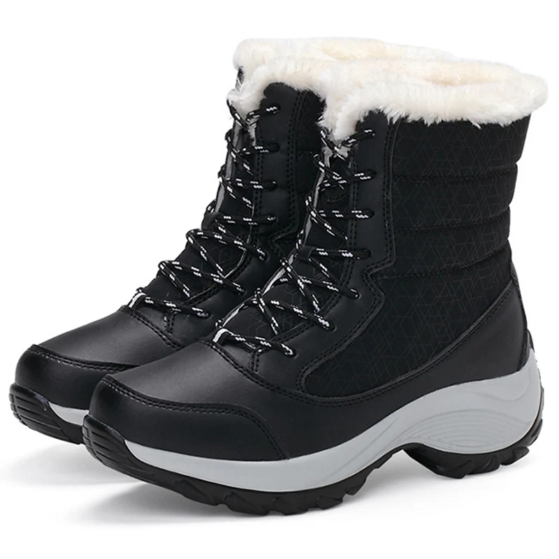 Women Boots Lightweight Heels Winter Boots Platform Ankle Botas Mujer Winter Shoes Women Fur Snow Boots Women\'s Winter Footwear