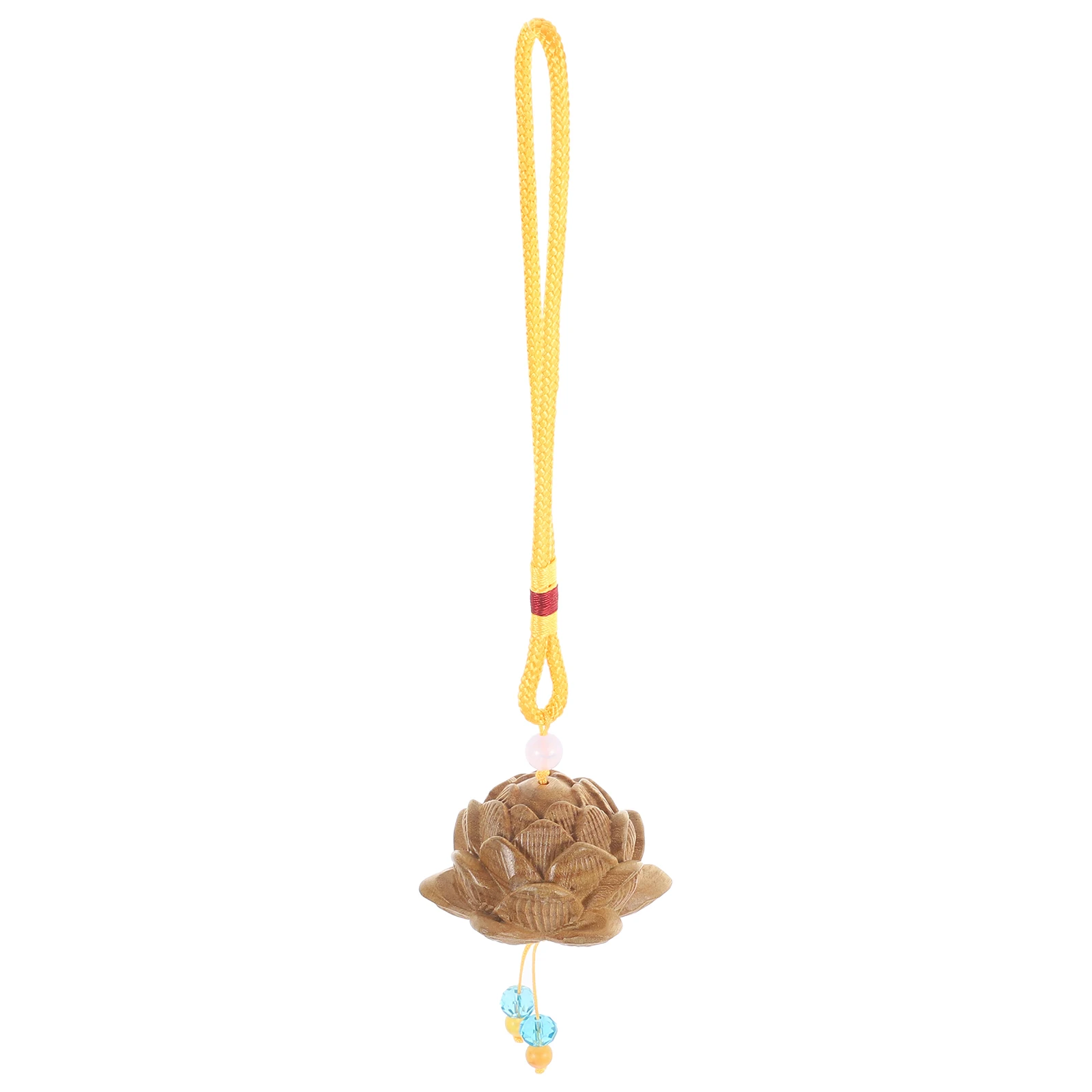 

Lotus Car Decor Golden Phoebe Wood Pendant Durable Phone Hanging Pendant Unique Wedding KEYCHAIN BAG PENDANT