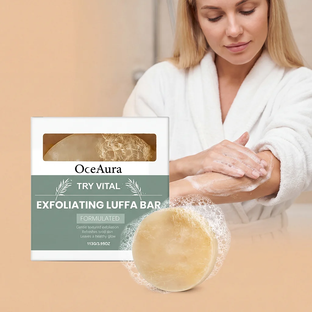 Loofah Exfoliating Soap Gentle Moisturizing Body Cleansing Handmade Remove Dead Skin Soften Skin Non Tightening