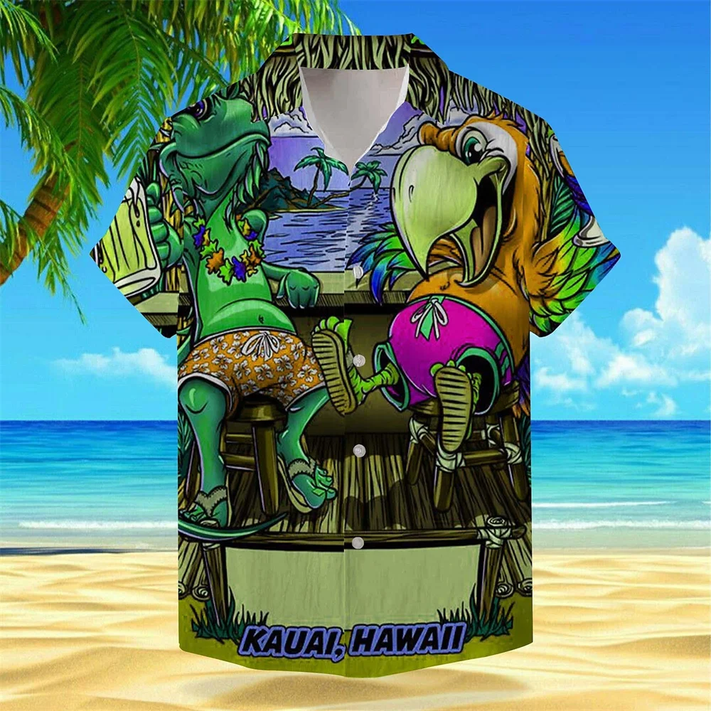 

Hawaii Shirt Beach Beach Street Men's Casual Shirt Hawaiian Shirt Men Summer 3d Print Casual Short Sleeved Shirt For Men