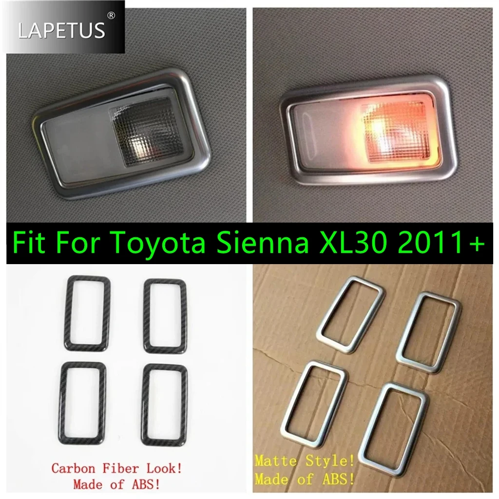 

ABS Auto Roof Reading Lights Lamps Decor Frame Cover Trim For Toyota Sienna XL30 2011 - 2020 Carbon Fiber / Matte Accessories