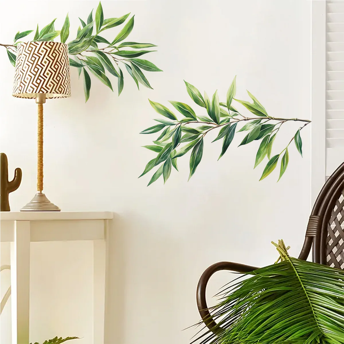 

Green Leaves Bamboo Wall Stickers for Living Room Bedroom PVC Wall Decals Kids Room Home Decoration Stickers Murals Decor