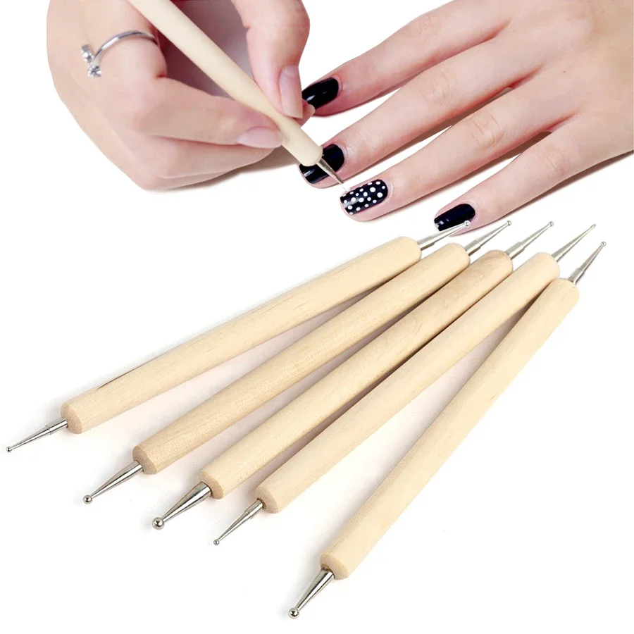 Professional 4-in-1 Nail Dotting Pen Press-Type Multi-Head Rhinestone Picker Outlining Tool for Home Salon Nail Art Manicure