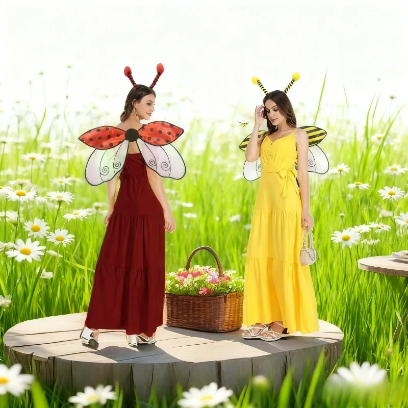 

Insect Wings Costume Set Ladybug Bee Themed Party Wear Masquerade Accessory
