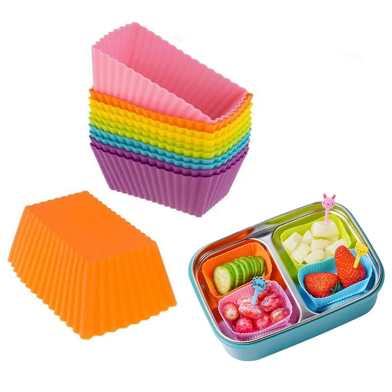 3Pcs Bento Divider Cup Easy Clean Mould Reusable Cake Mold Dessert Sushi Separate Storage Accessories Food Lunch Box Liner