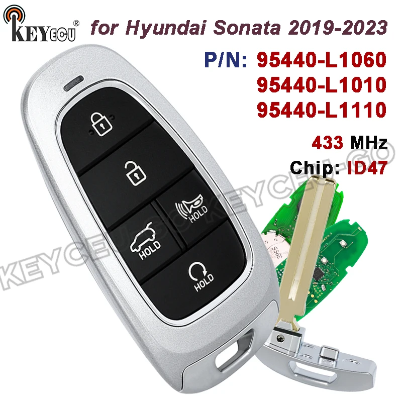 

Беспроводной смарт-ключ KEYECU 433 МГц с чипом ID47 (95440-L1060, 95440-L1010, 95440-L1110) для Hyundai Sonata 2019-2023
